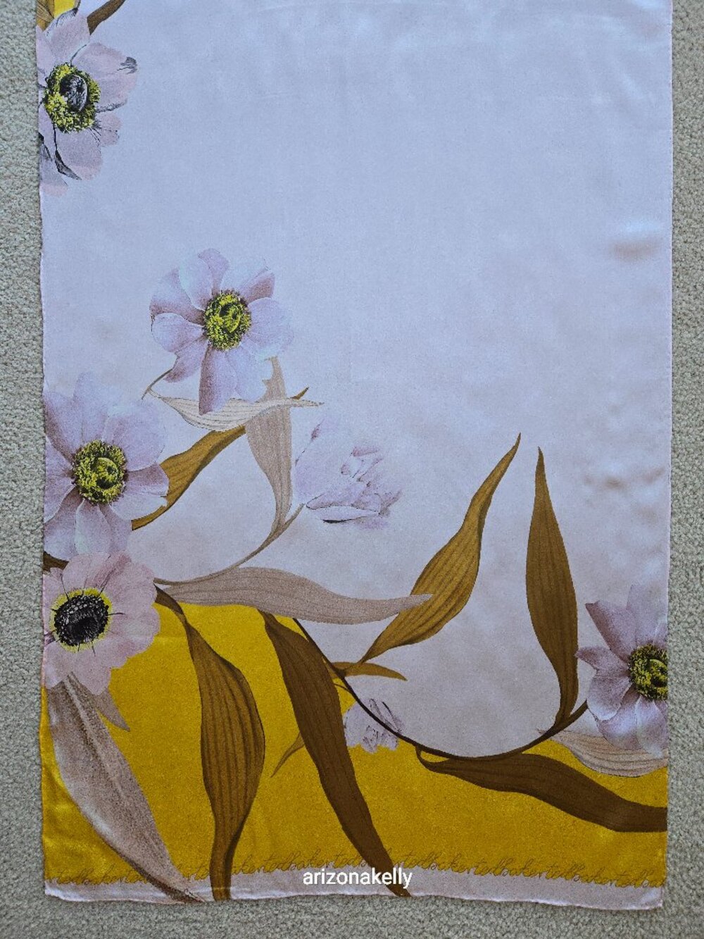 NWOT Ted Baker Silk Long Caitiee Cabana Scarf Hand Rolled Oblong Floral - Picture 2 of 12